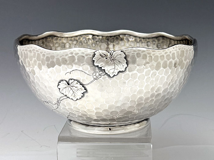 Tiffany antique silver fruit bowl hammered